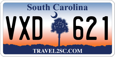 SC license plate VXD621