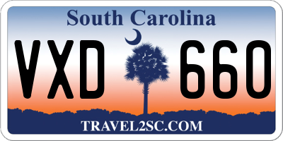 SC license plate VXD660