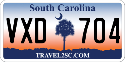 SC license plate VXD704