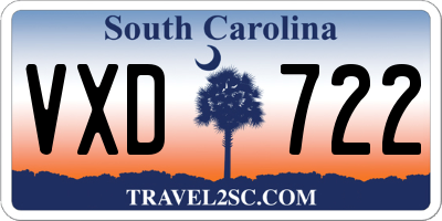 SC license plate VXD722
