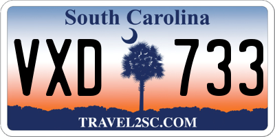 SC license plate VXD733