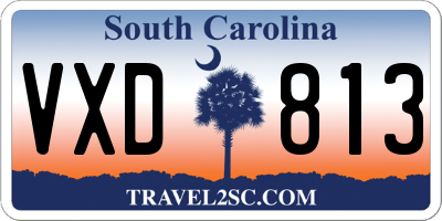SC license plate VXD813