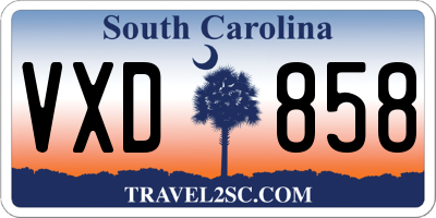 SC license plate VXD858