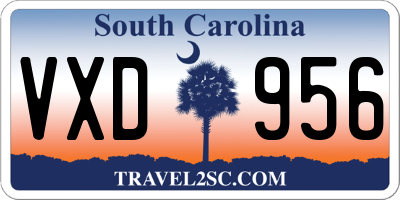 SC license plate VXD956