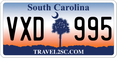 SC license plate VXD995