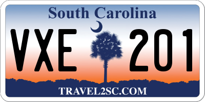 SC license plate VXE201