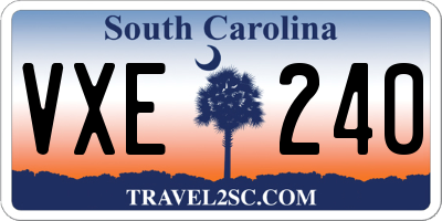 SC license plate VXE240
