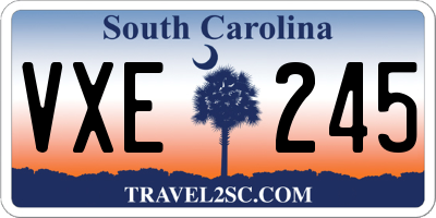 SC license plate VXE245