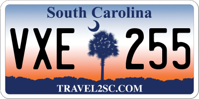SC license plate VXE255