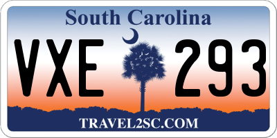 SC license plate VXE293
