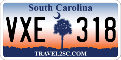 SC license plate VXE318