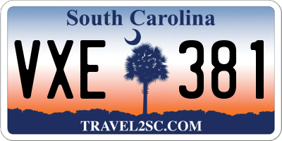 SC license plate VXE381