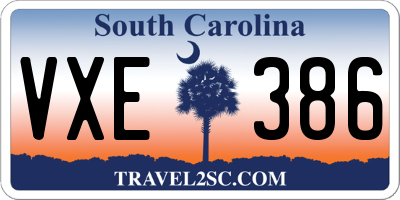 SC license plate VXE386