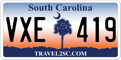SC license plate VXE419