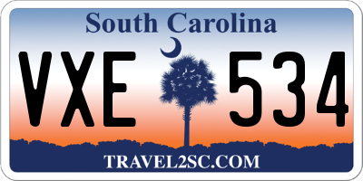 SC license plate VXE534