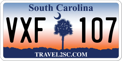 SC license plate VXF107