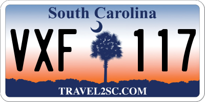 SC license plate VXF117
