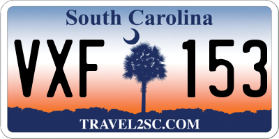 SC license plate VXF153