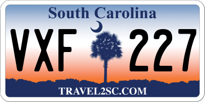 SC license plate VXF227
