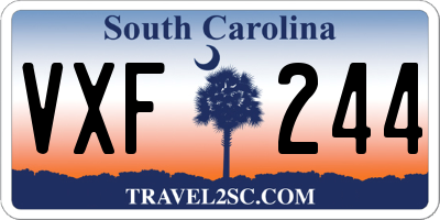 SC license plate VXF244