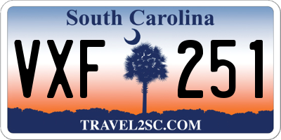 SC license plate VXF251