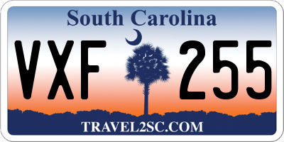 SC license plate VXF255
