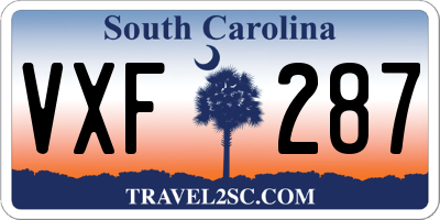 SC license plate VXF287