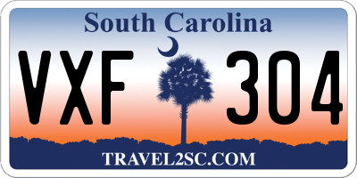 SC license plate VXF304