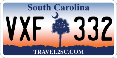 SC license plate VXF332