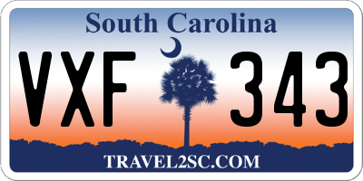 SC license plate VXF343