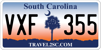 SC license plate VXF355