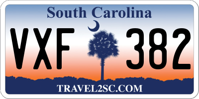 SC license plate VXF382