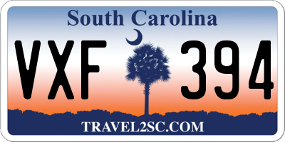 SC license plate VXF394