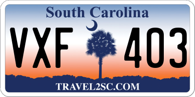 SC license plate VXF403
