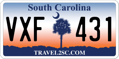 SC license plate VXF431