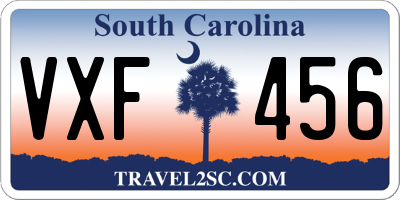 SC license plate VXF456