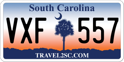 SC license plate VXF557