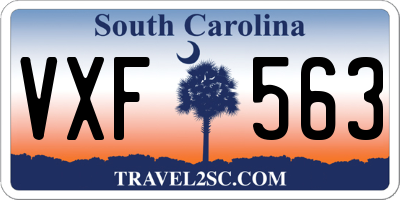 SC license plate VXF563