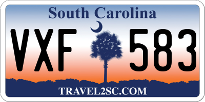 SC license plate VXF583