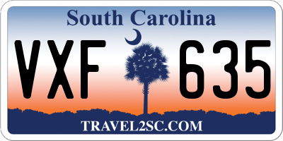 SC license plate VXF635