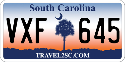 SC license plate VXF645