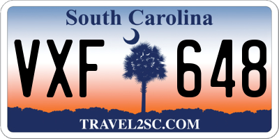SC license plate VXF648