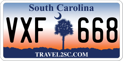 SC license plate VXF668
