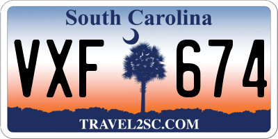 SC license plate VXF674