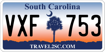 SC license plate VXF753