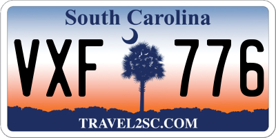 SC license plate VXF776