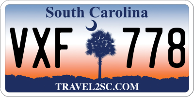 SC license plate VXF778