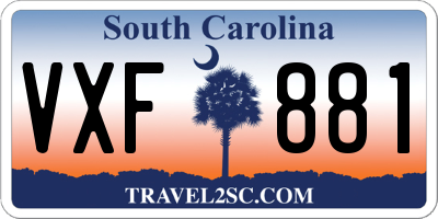 SC license plate VXF881