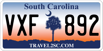 SC license plate VXF892
