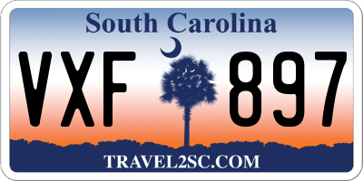 SC license plate VXF897